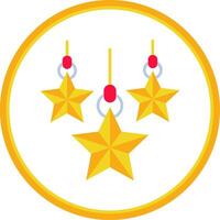 Noël étoile plat cercle Uni icône vecteur