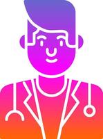 Masculin médecin glyphe pente icône vecteur