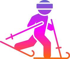 ski glyphe pente icône vecteur