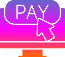 icône de dégradé de glyphe de paiement en ligne vecteur