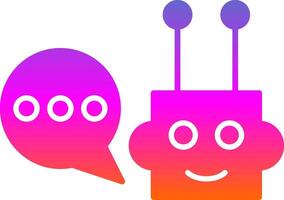 chatbot glyphe pente icône vecteur