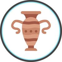 vase plat cercle Uni icône vecteur