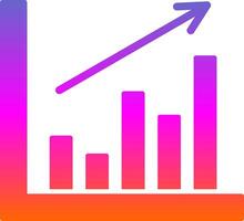 icône de dégradé de glyphe de graphique à barres vecteur