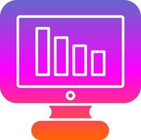 icône de dégradé de glyphe de graphique à barres vecteur