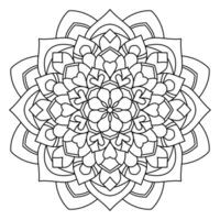 floral mandala style avec lignes, circulaire forme, main tiré conception, coloration livre page vecteur