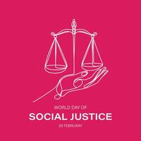 monde journée de social Justice vecteur social médias Publier