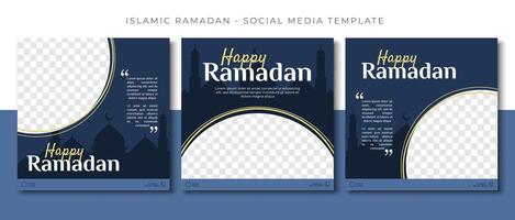 Ramadan islamique vente, bleu social médias Publier modèle conception, un événement promotion vecteur bannière