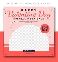 Valentin l'amour journée rose rouge social médias Publier modèle conception, un événement promotion bannière vecteur