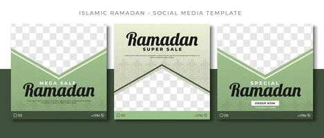 Ramadan islamique vente, vert social médias Publier modèle conception, un événement promotion vecteur bannière