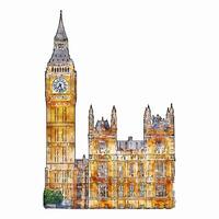 gros ben la tour Londres aquarelle main tiré illustration isolé sur blanc Contexte vecteur