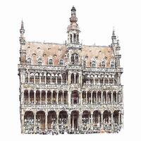 grandiose palais Allemagne aquarelle main tiré illustration isolé sur blanc Contexte vecteur