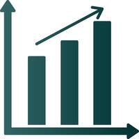 icône de dégradé de glyphe de graphique à barres vecteur