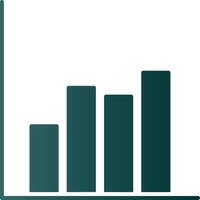 icône de dégradé de glyphe de graphique à barres vecteur