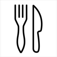 fourchette et couteau icône vecteur illustration symbole