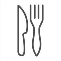 fourchette et couteau icône vecteur illustration symbole