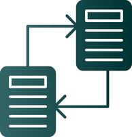 icône de gradient de glyphe de partage de fichiers vecteur