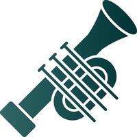 trompette glyphe pente icône vecteur