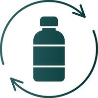 bouteille recyclage glyphe pente icône vecteur