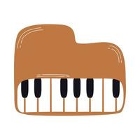 ligne d'instrument de musique piano et icône de style de remplissage vecteur