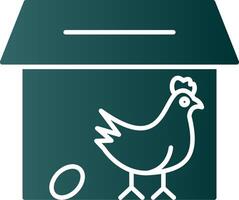 poulet coopérative glyphe pente icône vecteur