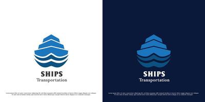 croisière navire logo conception illustration. mer transport navire silhouette. livraison sur océan cours d'eau. plat icône symbole Facile minimal géométrique minimaliste élégant dans calme confiance gras. vecteur