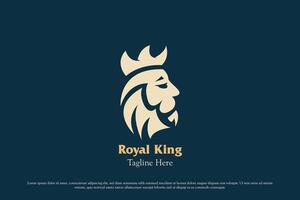 Royal Roi logo conception illustration. silhouette tête visage personnage la personne homme père couronne Roi impérial grec Empire ancien classique barbe. Facile minimal ancien branché Empire monarque icône symbole. vecteur