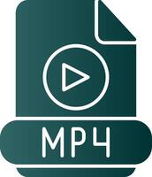 icône de dégradé de glyphe mp4 vecteur