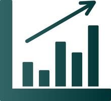 icône de dégradé de glyphe de graphique à barres vecteur