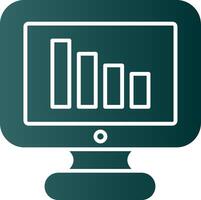 icône de dégradé de glyphe de graphique à barres vecteur
