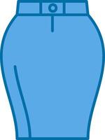 jupes bleu ligne rempli icône vecteur