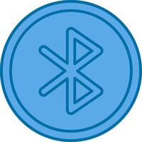 Bluetooth bleu ligne rempli icône vecteur