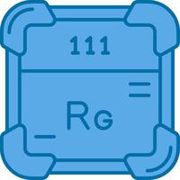 roentgenium bleu ligne rempli icône vecteur