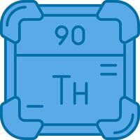 thorium bleu ligne rempli icône vecteur