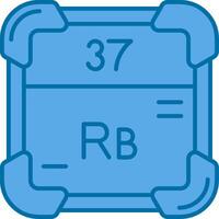 rubidium bleu ligne rempli icône vecteur