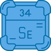 sélénium bleu ligne rempli icône vecteur