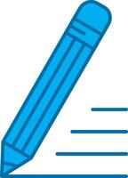 crayon bleu ligne rempli icône vecteur
