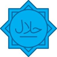 halal bleu ligne rempli icône vecteur