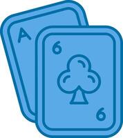 poker bleu ligne rempli icône vecteur