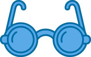 lunettes bleu ligne rempli icône vecteur