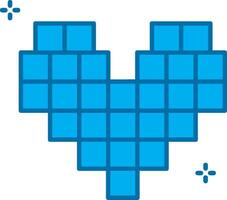 pixels bleu ligne rempli icône vecteur