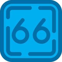 soixante six bleu ligne rempli icône vecteur