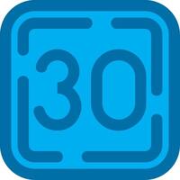 30 bleu ligne rempli icône vecteur