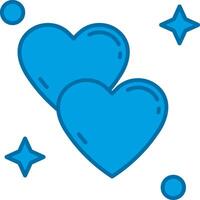 l'amour bleu ligne rempli icône vecteur