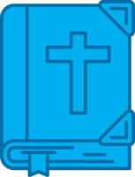 Bible bleu ligne rempli icône vecteur