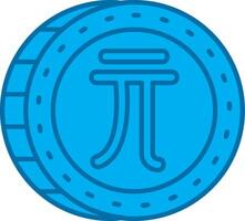 Nouveau Taïwan dollar bleu ligne rempli icône vecteur