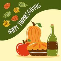 affiche de joyeux thanksgiving vecteur