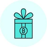 cadeau bitcoin vecteur icône