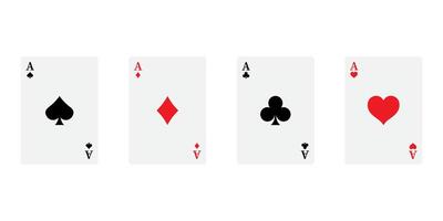 en jouant cartes poker icône ensemble vecteur