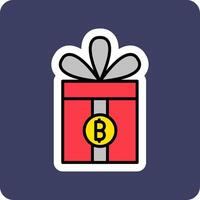 cadeau bitcoin vecteur icône