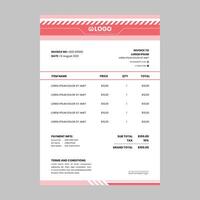 modèle de conception de facture d'entreprise minimale illustration vectorielle formulaire de facture facture de prix vecteur